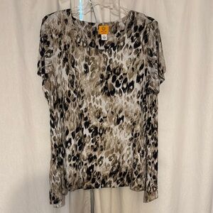 Ruby Rd. Black and Gray Relaxed Blouse
